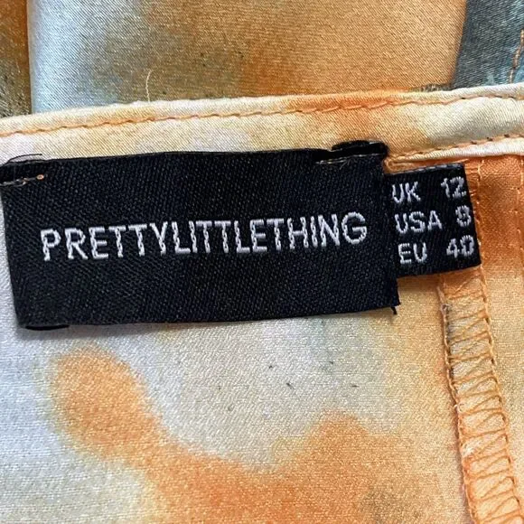 Pretty Little Thing Camisole Bustier Retro Multicolor Crop Top Party Clubwear - Picture 7 of 7